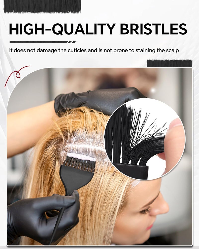 BarberTop 3 Pack Hair Color Brush Set - Professional Hair Dye Brush for Stylist, for Highlighting, Tint and Coloring Sections - Women Men Salon Use Home DIY Dyeing - Image 5